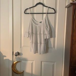 Charlotte Russe Crotchet lace coldshoulder top